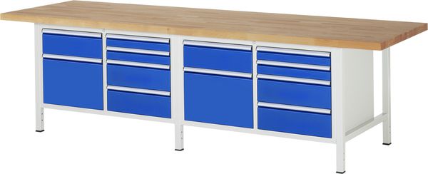 Produktbild RAU Werkbank 8000 Modell 8472 Maße 3000 x 900 mm Höhe verstellbar