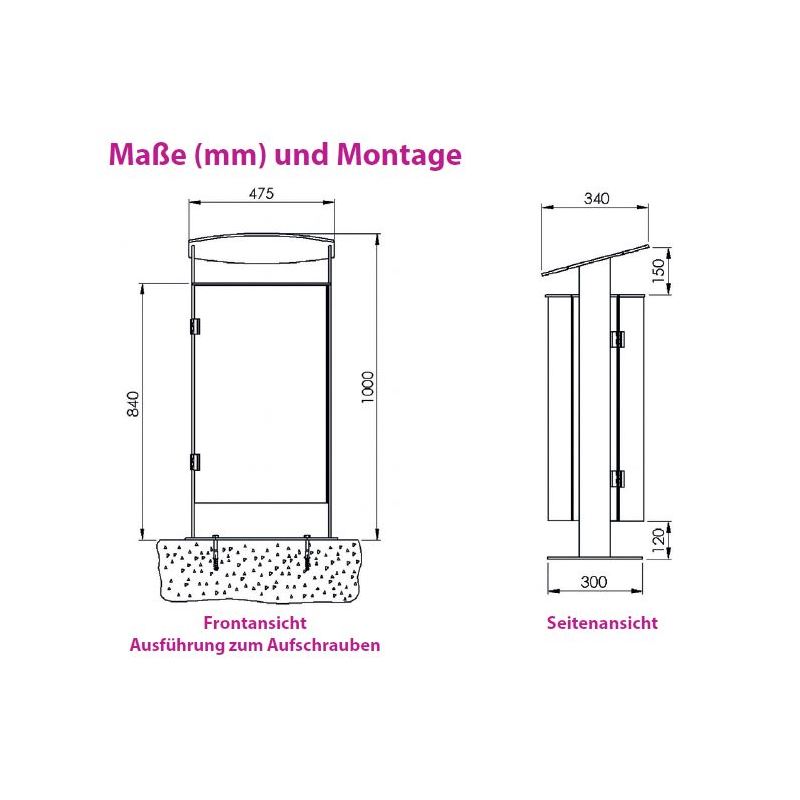 Produktbild Renner Stand Abfallbehälter 70L RAL6005 zum Aufschrauben bild 2