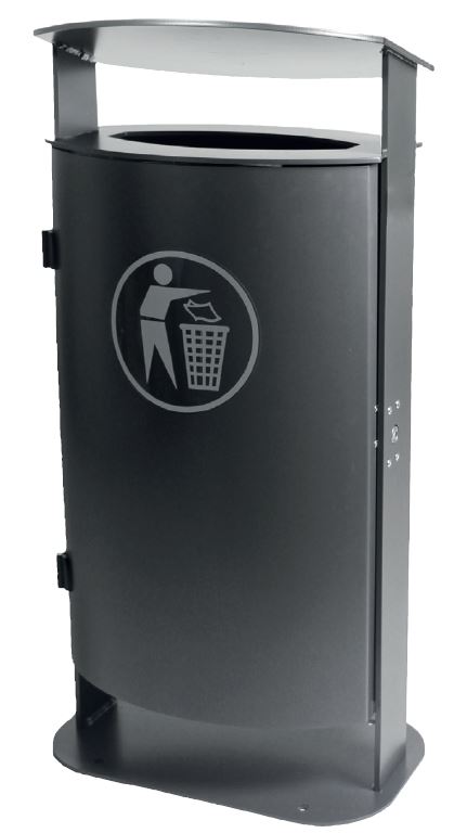 Produktbild Renner Abfallbehälter 70 l schwarz Feuerverzinkt zum Aufschrauben