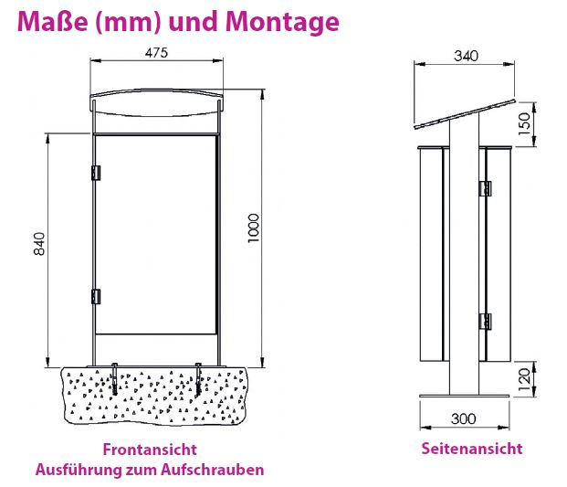 Produktbild Renner Stand Abfallbehälter 70L RAL5013 zum Aufschrauben bild 2