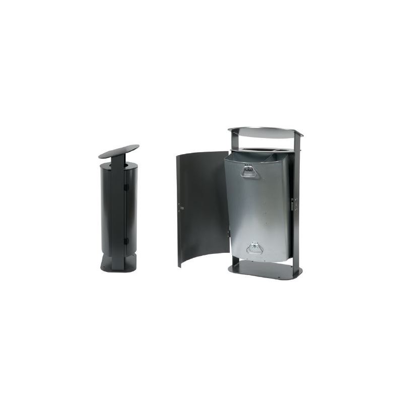 Produktbild Renner Stand Abfallbehälter 70L mit Ascher RAL6005 zum Aufschrauben bild 3