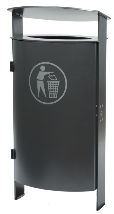 Produktbild Renner Abfallbehälter Farbe schwarz Feuerverzinkt einbetonierbar