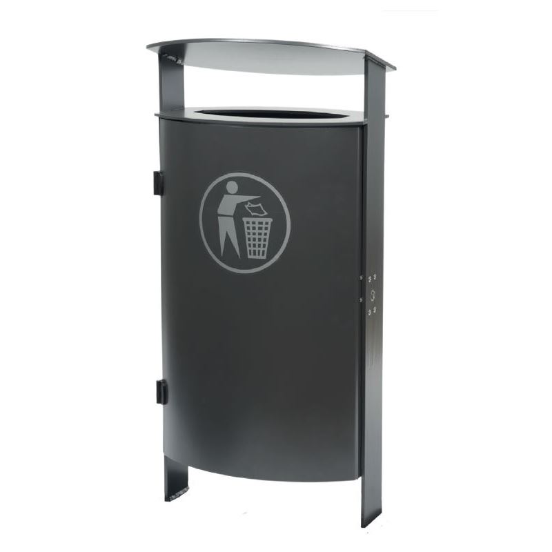 Produktbild Renner Abfallbehälter 475 mm breit 70 l RAL5013 einbetonierbar