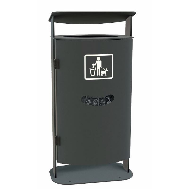 Produktbild Renner Stand Abfallbehälter 70L verzinkt mit Hundekot Beutelspender zum Aufschrauben