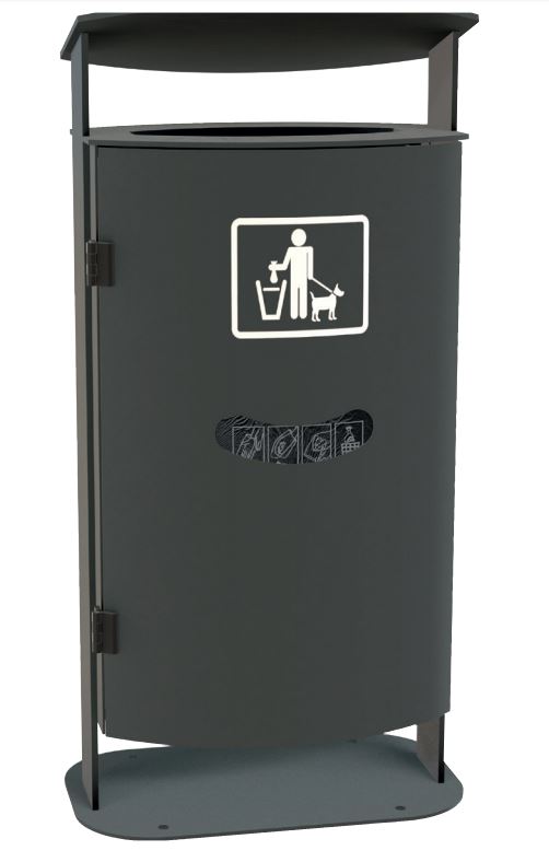 Produktbild Renner Stand Abfallbehälter 70L Ascher Hundekot Beutelspender DB703 zum Aufschrauben bild 1