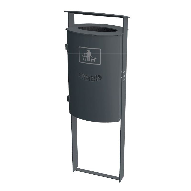 Produktbild Renner Stand Abfallbehälter 70L Feuerverzinkt zum Einbetonieren bild 1