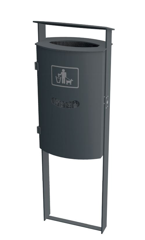 Produktbild Renner Stand Abfallbehälter Ascher und Beutelspender RAL5013