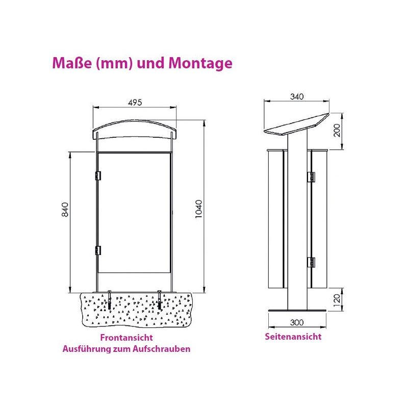 Produktbild Renner Stand Abfallbehälter 70L RAL5013 zum Aufschrauben bild 2