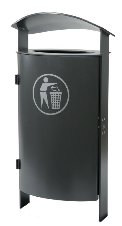 Produktbild Renner Abfallbehälter in schwarz 70 l Feuerverzinkt