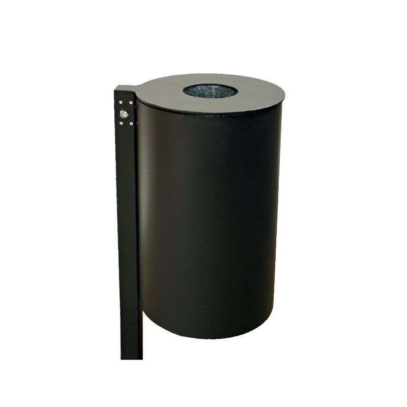 Produktbild Renner Abfallbehälter mit Ascher und Pfosten RAL5013