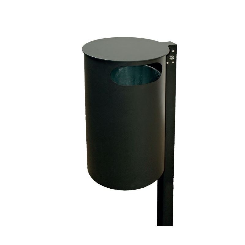 Produktbild Renner Abfallbehälter mit Ascher sowie Pfosten RAL5013