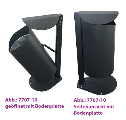 Produktbild Renner Stand Abfallbehälter 50L mit Pfosten RAL7021 zum Aufschrauben bild 3