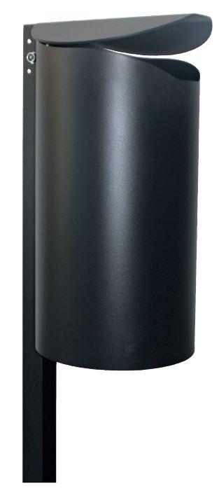 Produktbild Renner Stand Abfallbehälter 50L mit Pfosten RAL7021 zum Aufschrauben