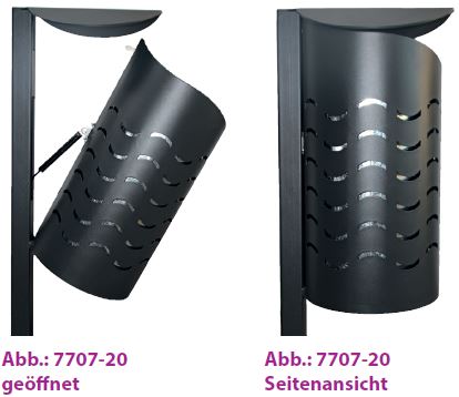 Produktbild Renner Stand Abfallbehälter 60L Modell WAVE RAL5013 zum Einbetonieren bild 4