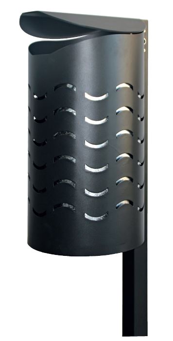 Produktbild Renner Stand Abfallbehälter 60L Modell WAVE RAL5013 zum Einbetonieren bild 1