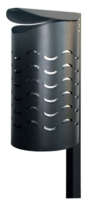 Produktbild Renner Stand Abfallbehälter 60L Modell WAVE RAL7021 zum Einbetonieren