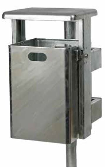 Produktbild Renner Rechteck Abfallbehälter in silber 40 l mit Ascher