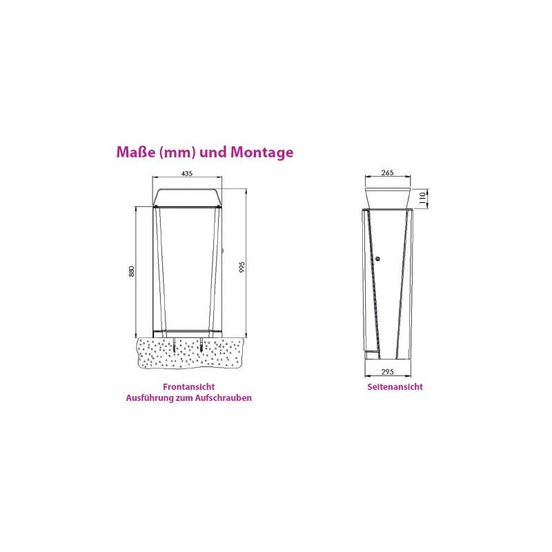 Produktbild Renner Stand Abfallbehälter Modell ESTILO 70L DB703 zum Aufschrauben bild 2