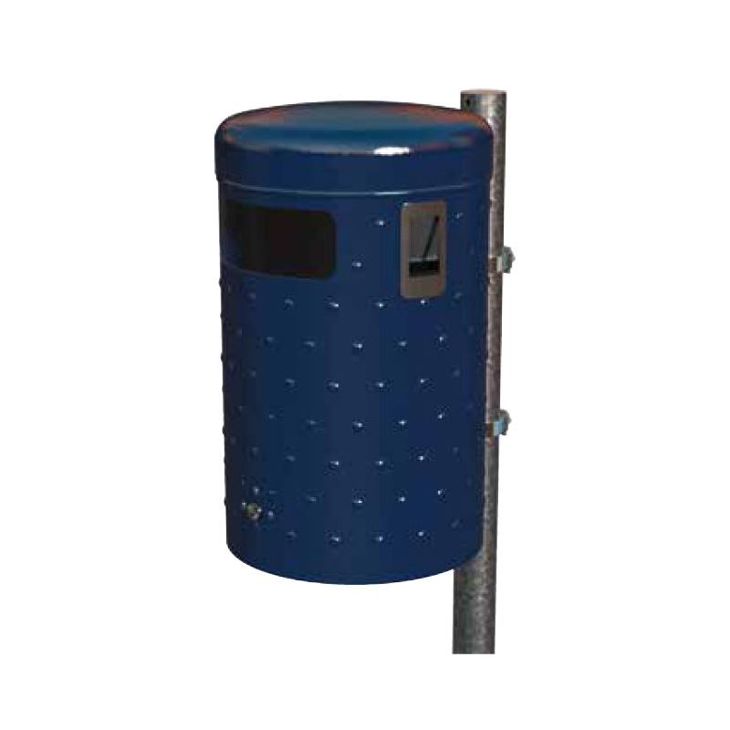 Produktbild Renner Rund Abfallbehälter 50L DB703 mit Ascher Noppenblech Design