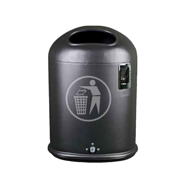 Produktbild Renner Abfallbehälter oval 45L Pulverbeschichtet RAL5013 mit Ascher