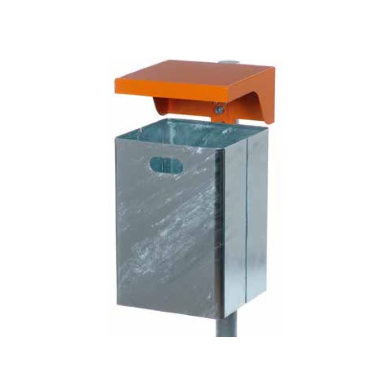 Produktbild Renner Rechteck Abfallbehälter 40L Feuerverzinkt RAL7016 ohne Ascher