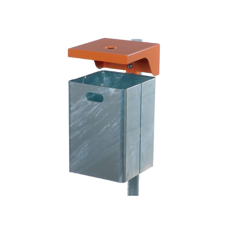 Produktbild Renner Rechteck Abfallbehälter 50L Pulverbeschichtet RAL7016 mit Ascher bild 1