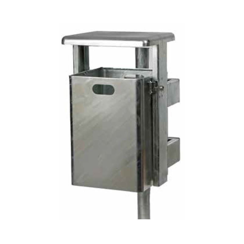 Produktbild Renner Abfallbehälter silber 40 l RAL7016 mit Ascher