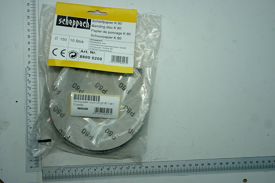 Produktbild Scheppach Maschinen Schleifpapier Durchmesser 150 mm Korn 80 Set mit 10 Stück bild 2