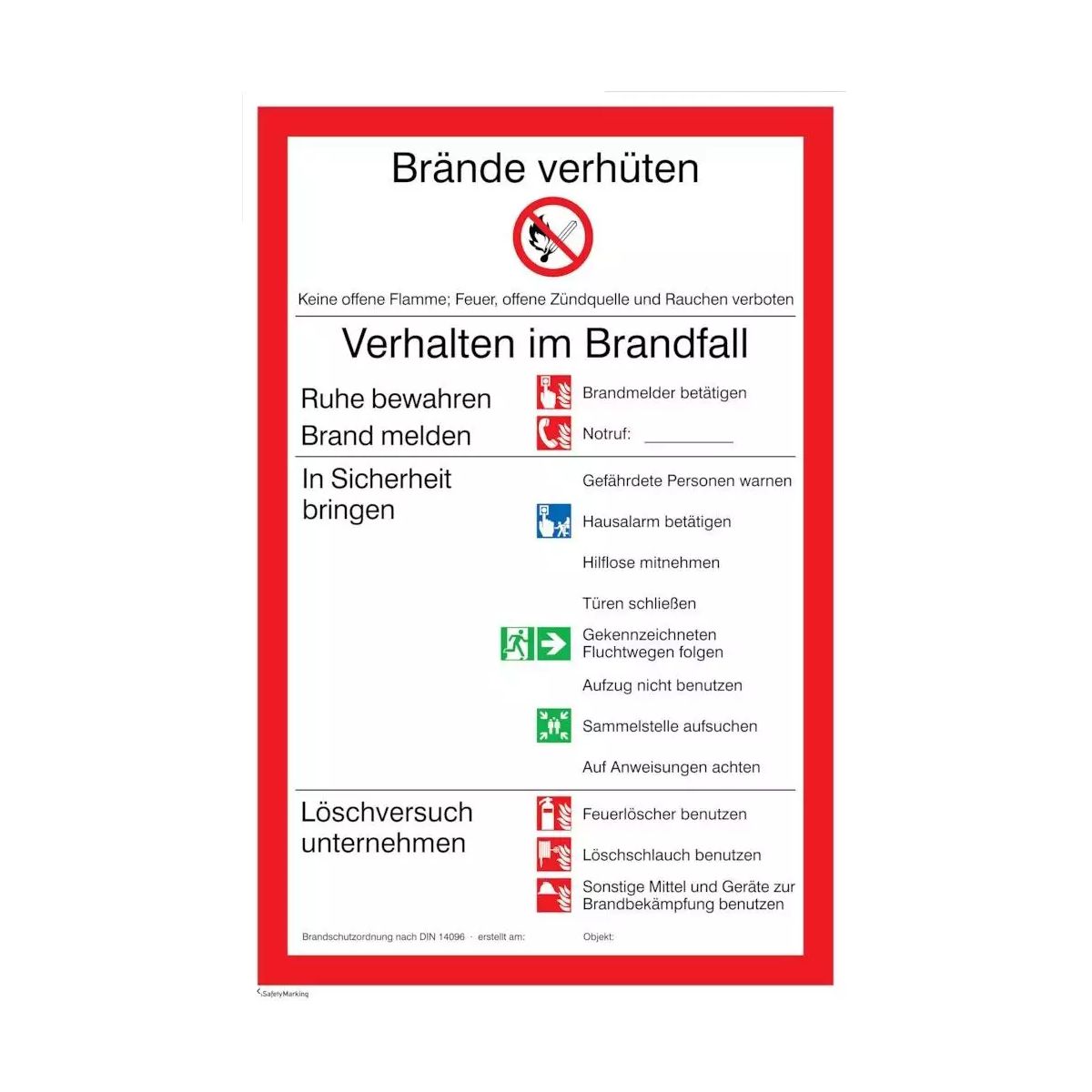 Produktbild Brandschutzordnung Universal