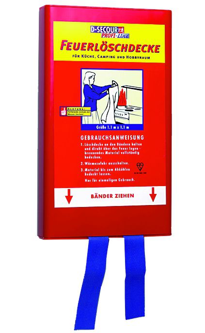 Produktbild D-Secour Löschdecke 110 x 110 cm in praktischer Wandbox