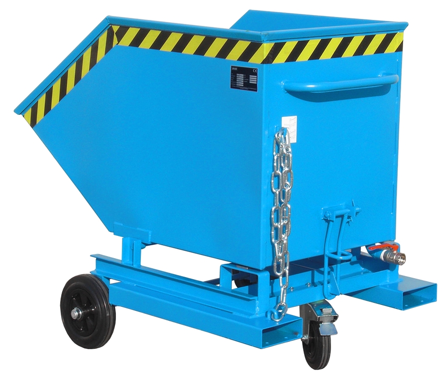 Produktbild Bauer Späne Kastenwagen SKW-ET 400 Vollgummi Rollen Ablasshahn 1" Inhalt 400 Liter lackiert blau bild 2