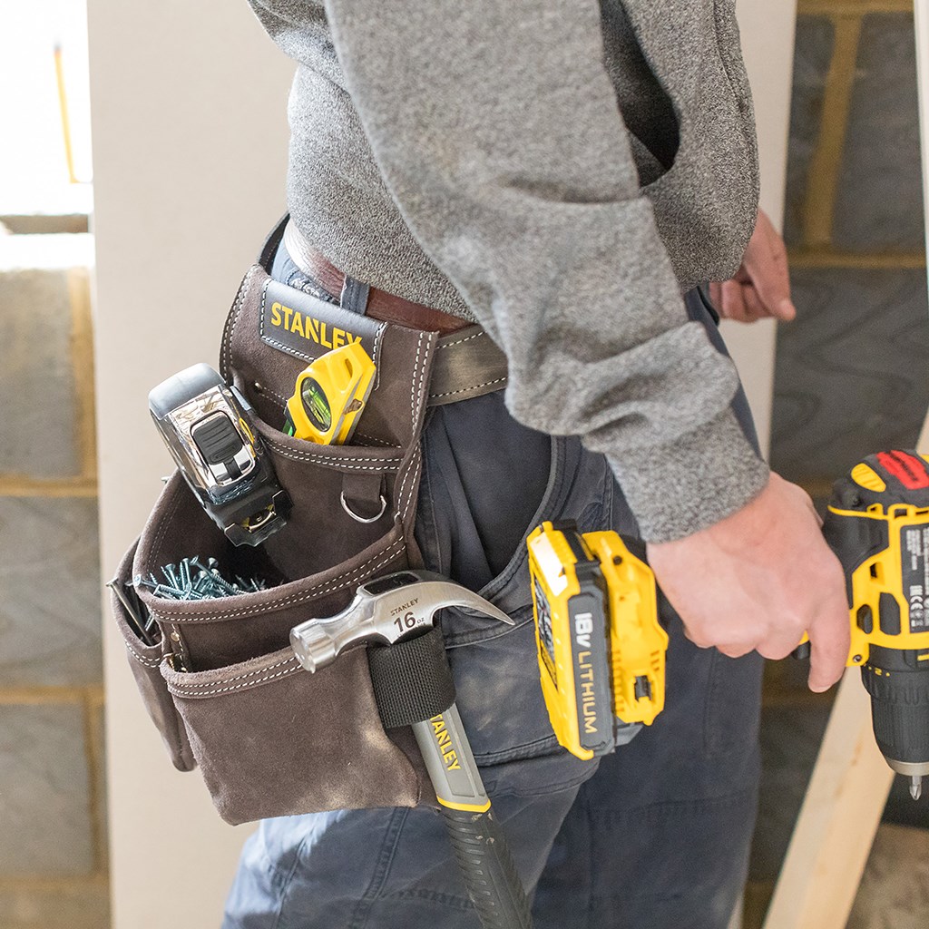 Produktbild Stanley Werkzeug- und Nageltasche doppelt Leder - Anwendung bild 7