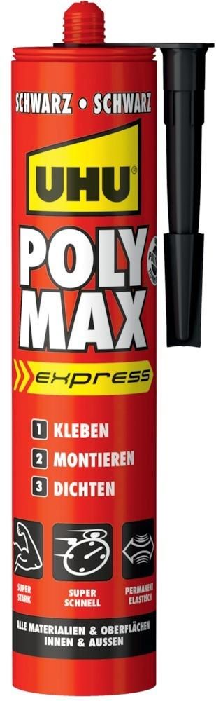 Produktbild UHU Dichtstoff Klebstoff Poly Max Express schwarz Kartusche mit 425 Gramm