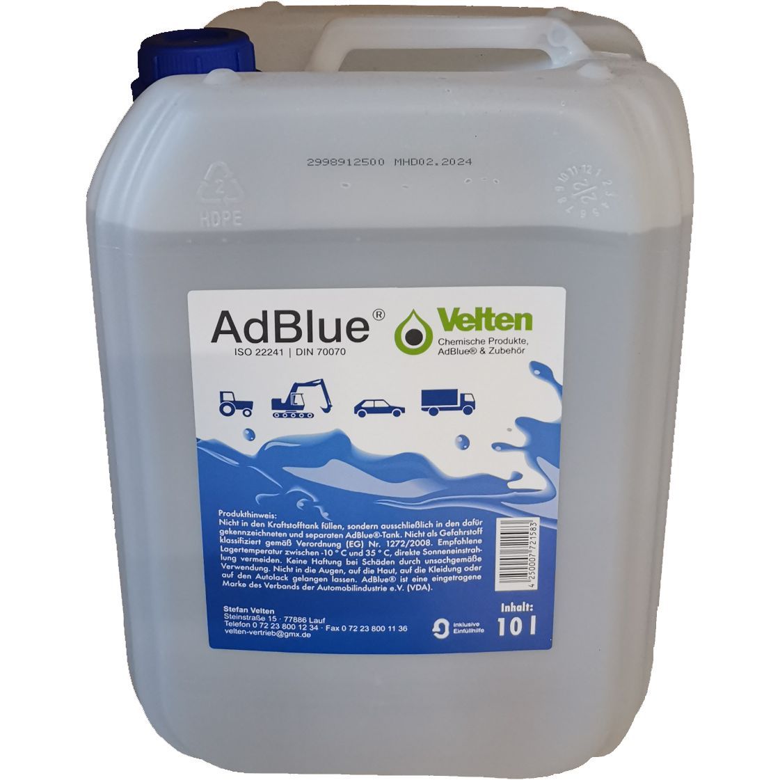 Produktbild AdBlue Kanister 10 Liter mit Einfüllstutzen