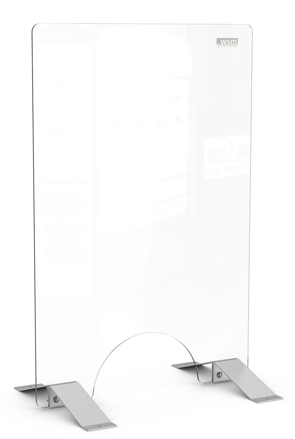 Produktbild WSM Desk Protect Design Thekenschutz Spuckschutz 600 x 900 mm