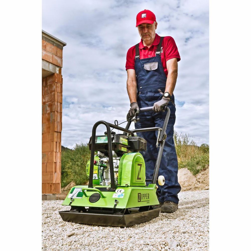 Produktbild ZIPPER Rüttelplatte ZI-RPE90 inkl. transparenter Gummimatte für Pflasterarbeiten bild 2