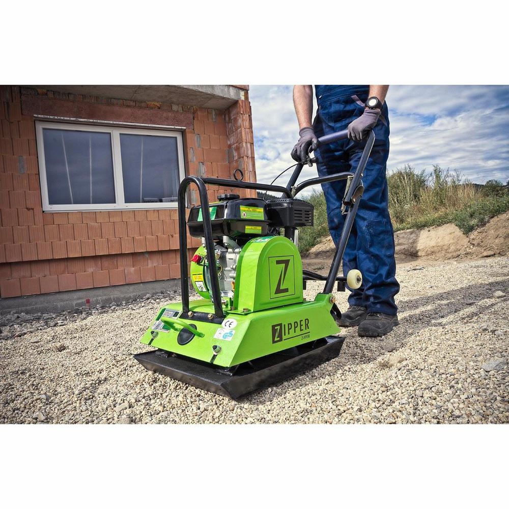 Produktbild ZIPPER Rüttelplatte ZI-RPE90 inkl. transparenter Gummimatte für Pflasterarbeiten bild 3