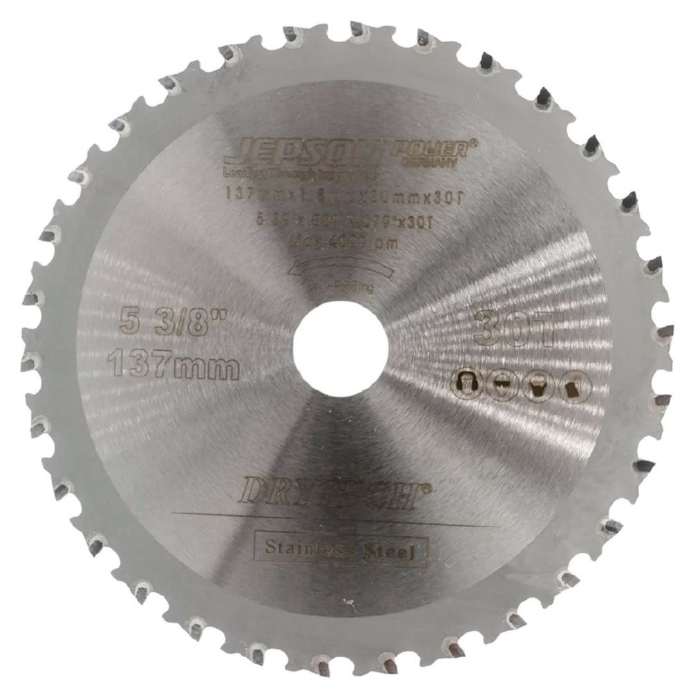 Produktbild JEPSON Drytech HM-Sägeblatt INOX für Akkumaschinen Durchmesser 137 mm 30 Zähne