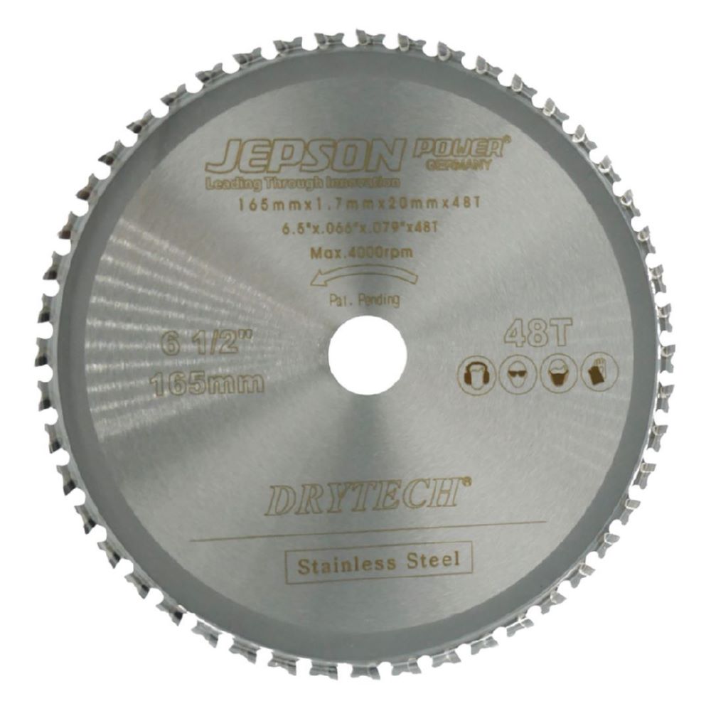Produktbild JEPSON Drytech HM-Sägeblatt INOX für Akkumaschinen Durchmesser 165 mm 48 Zähne für Inox