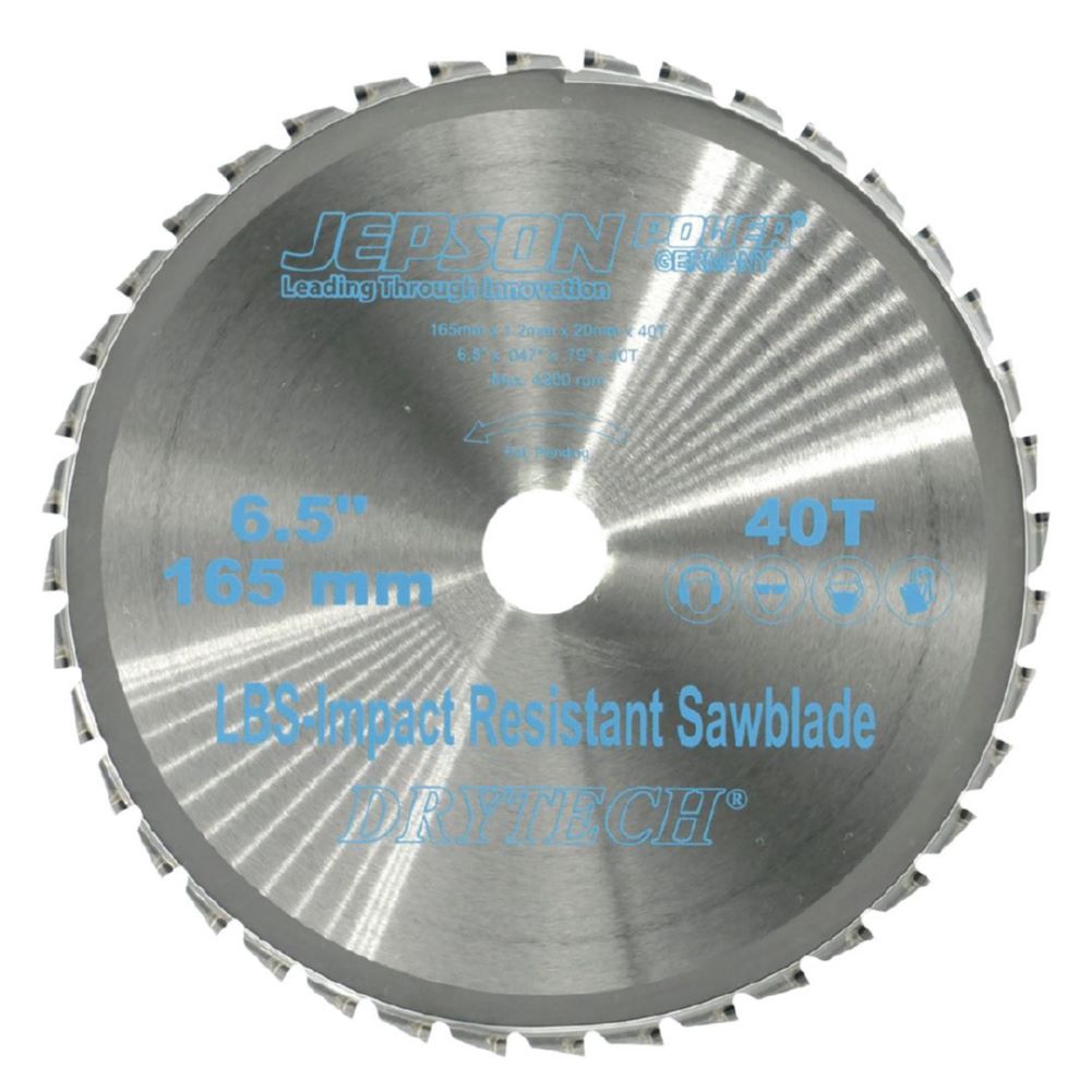 Produktbild JEPSON Drytech HM-Sägeblatt LBS schockresistent Durchmesser 165 mm 40 Zähne für Stahl
