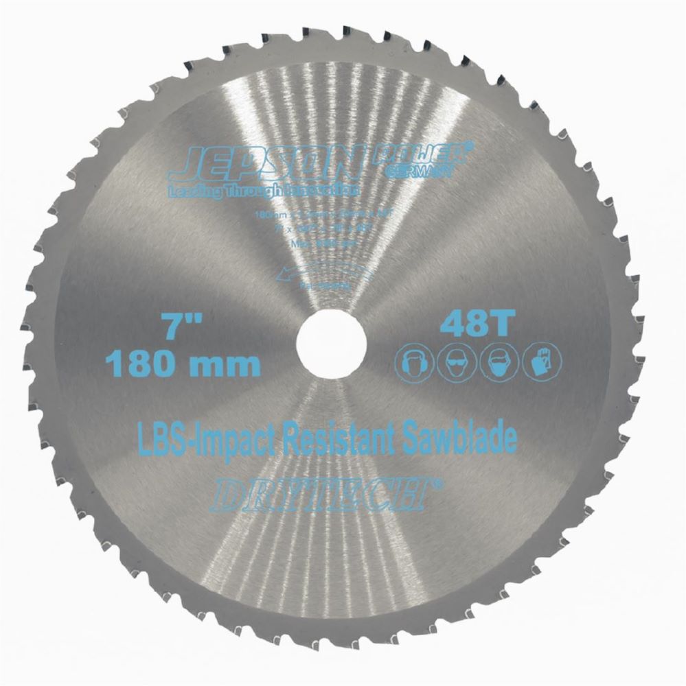 Produktbild JEPSON Drytech HM-Sägeblatt LBS schockresistent Durchmesser 180 mm 48 Zähne für Stahl