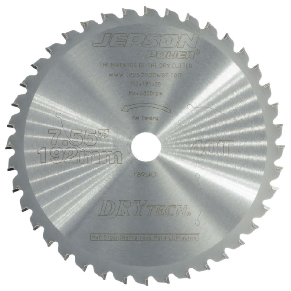 Produktbild JEPSON Drytech HM-Sägeblatt Durchmesser 192 mm 40 Zähne für Stahl