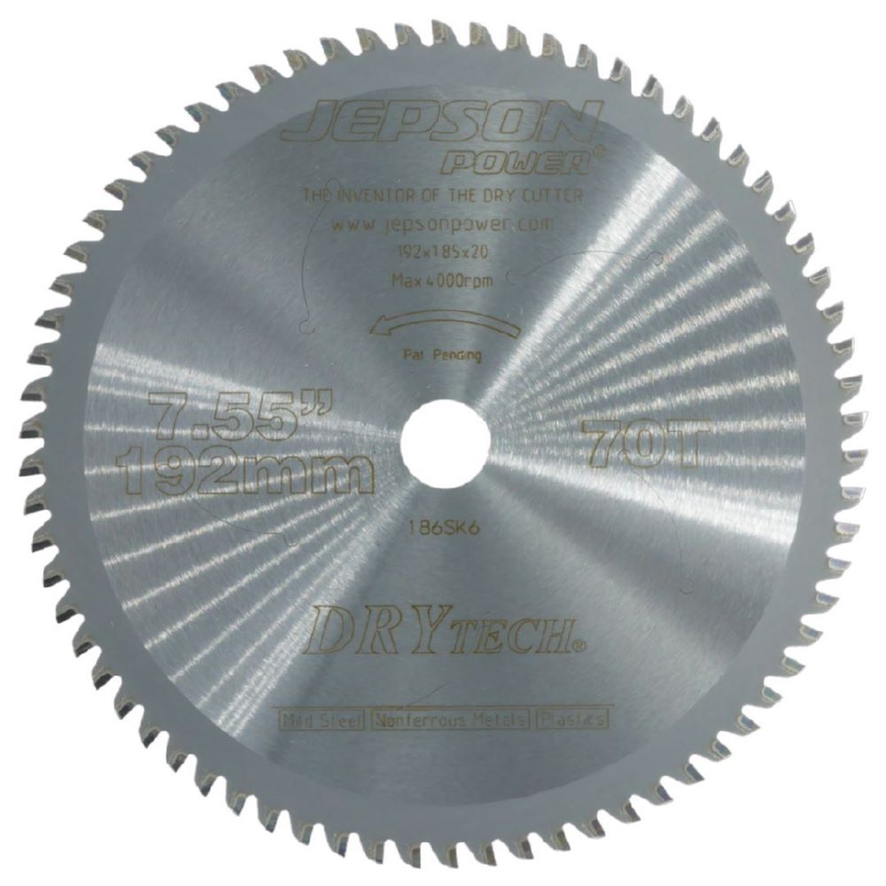 Produktbild JEPSON Drytech HM-Sägeblatt Durchmesser 192 mm 70 Zähne für Stahlplatten