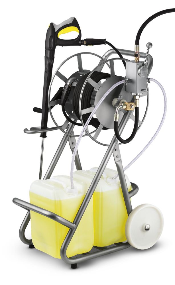Produktbild KÄRCHER Mobiler Reinigungswagen mit 2-fach Dosiereinheit und Schlauchtrommel