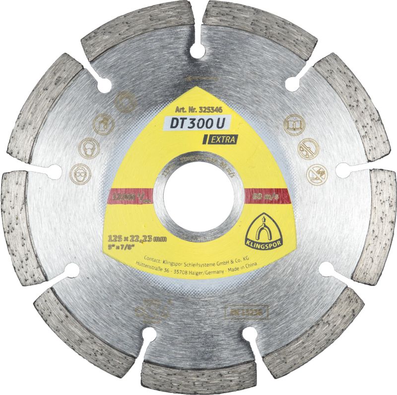 Produktbild Klingspor DT 300 U Diamanttrennscheiben, 125 x 1,6 x 22,23 mm 9 Segmente 36,4 x 1,6 x 7 mm