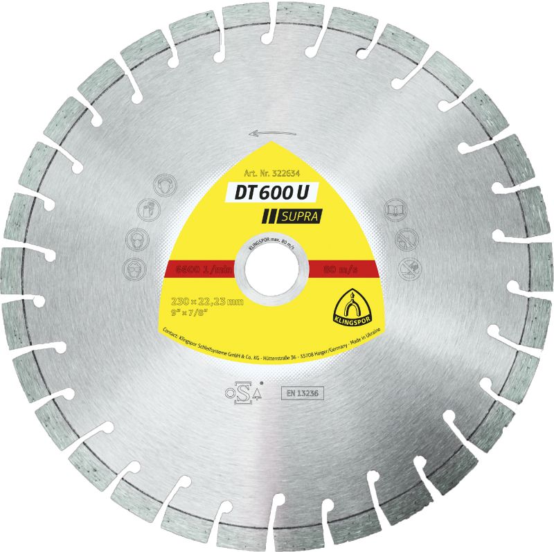 Produktbild Klingspor DT 600 U Diamanttrennscheiben, 140 x 2,4 x 22,23 mm 17 Segmente 20 x 2,4 x 9 mm,