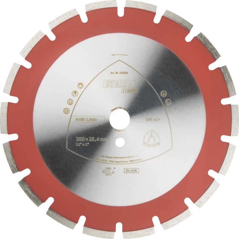 Produktbild Klingspor DT 602 B Diamanttrennscheiben, 450 x 3,7 x 25,4 mm 26 Segmente 40 x 3,7 x 9 mm,