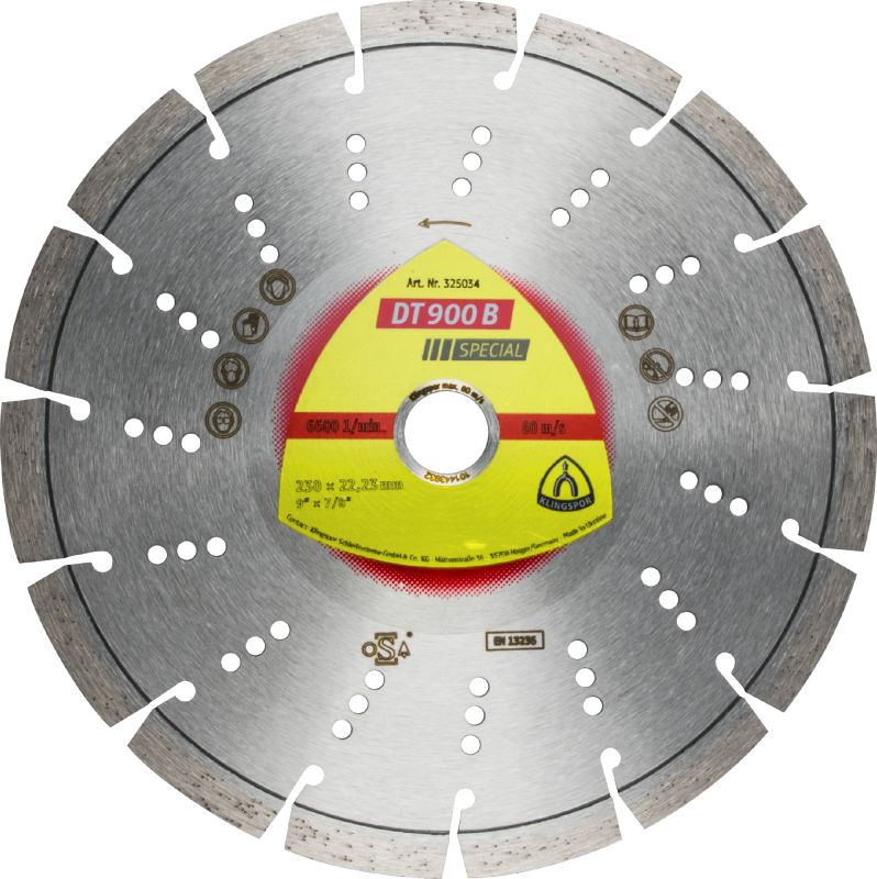 Produktbild Klingspor DT 900 B Diamanttrennscheiben, 115 x 2,4 x 22,23 mm 8 Segmente 33 x 2,4 x 12 mm,