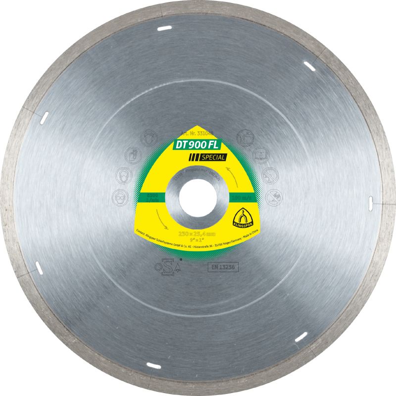 Produktbild Klingspor DT 900 FL Diamanttrennscheiben, 230 x 1,8 x 22,23 mm 1,8 x 7 mm, geschl. Rand m.