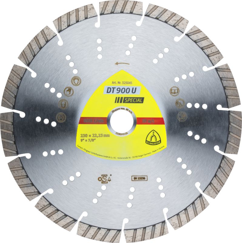 Produktbild Klingspor DT 900 U Diamanttrennscheiben, 180 x 2,6 x 22,23 mm 11 Segmente 42 x 2,6 x 12 mm